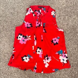 41 Hawthorn red floral sleeveless festive tank size medium